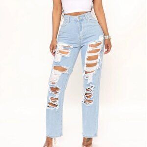 Fashion Nova American Bazi High Waist Boyfriend Jeans  Size M NWT